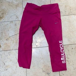 Nike dri fit soul cycle pink cropped pants